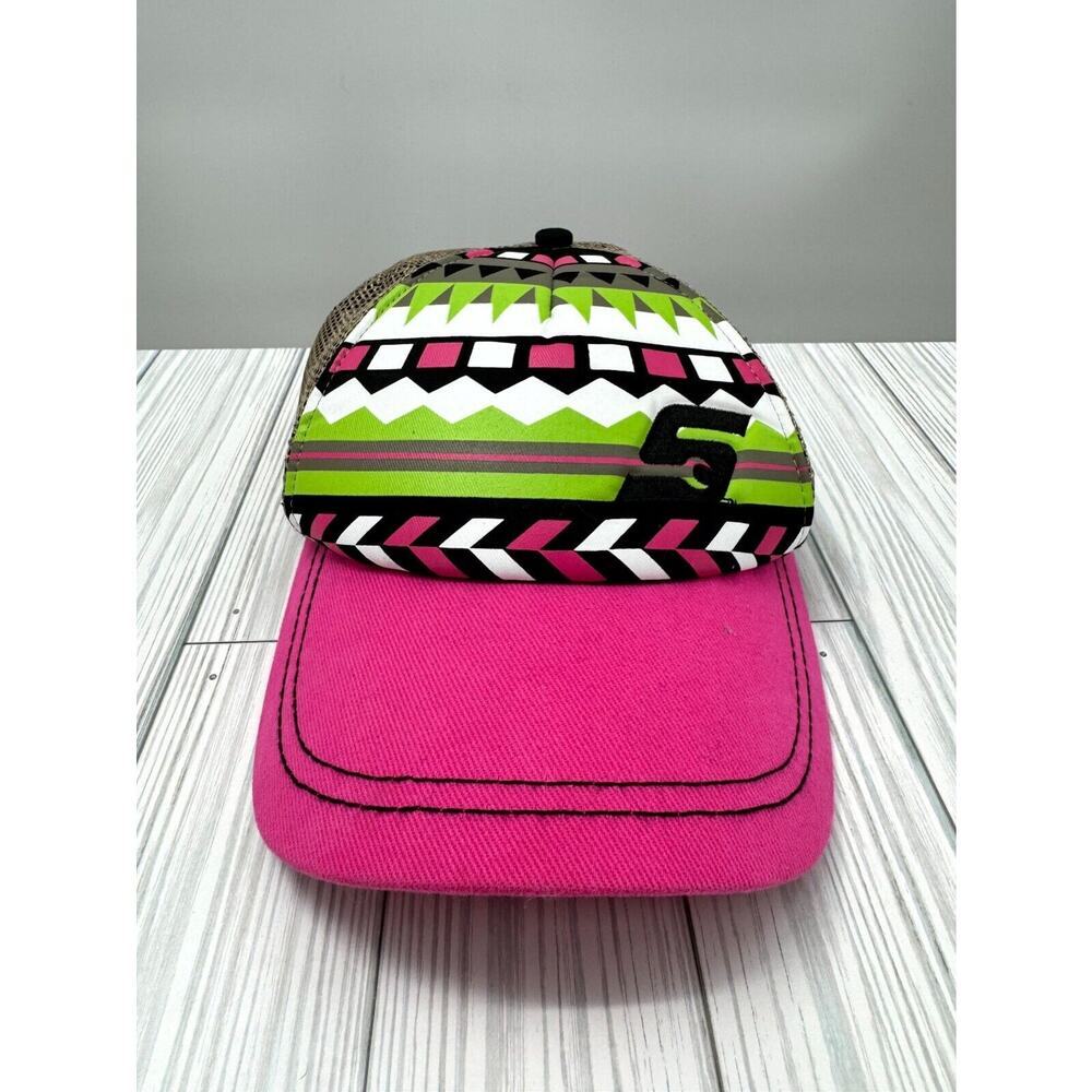 Snap On K-Products Headwear Hat Women's One Size Pink Brown Geometric Adjustable